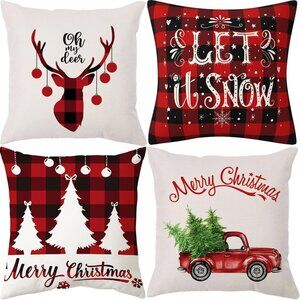 🆕 Merry Christmas Throw Pillow Covers Cushion Home Decorative Couch Sofa Linen